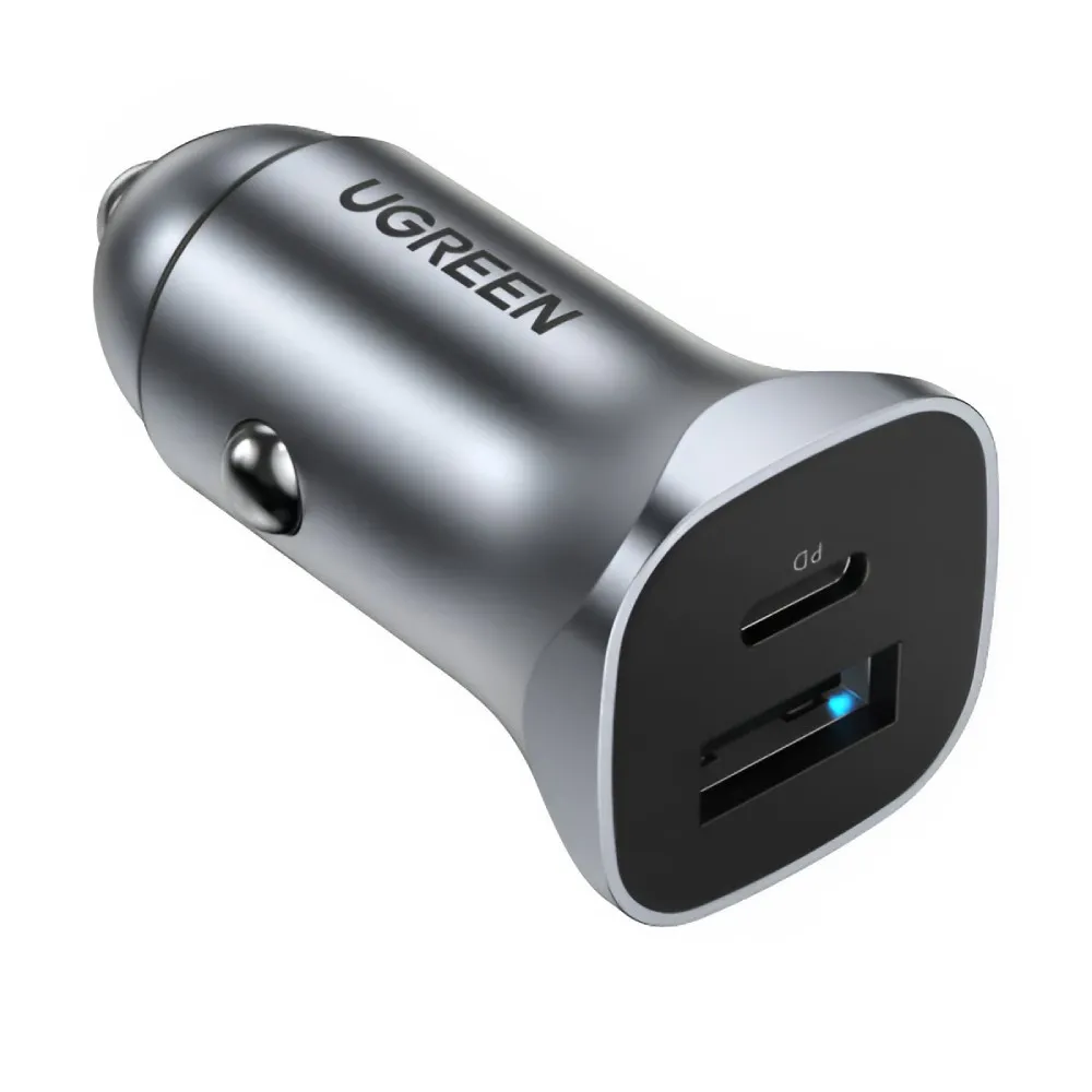 UGREEN Dual port USB-C + USB-A 24W Auto punjač