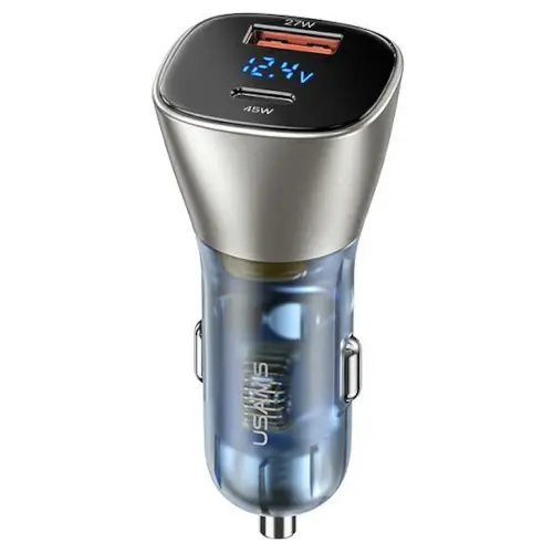 USAMS CC155CC01 C29 USB-A/USB-C 72W Auto punjač