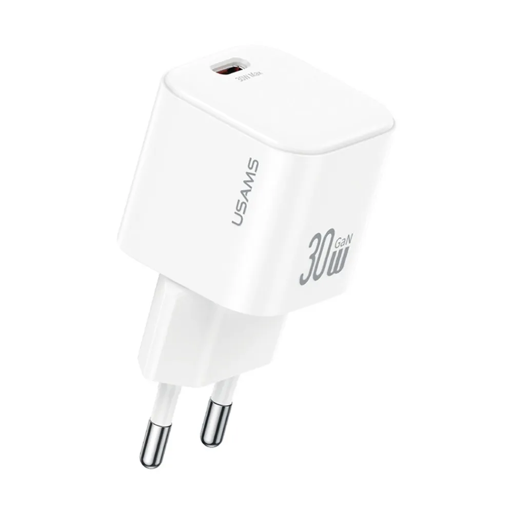 USAMS USB-C Mini Fast Charger 30W White Adapter