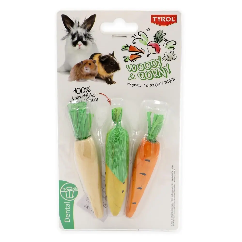 VITALVETO Glodalica od drveta 3 komada Igračka za glodare 10cm