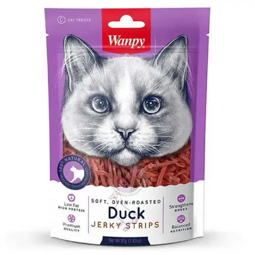WANPY Jerky Strips Soft Pačetina Poslastica za mačke 80 g