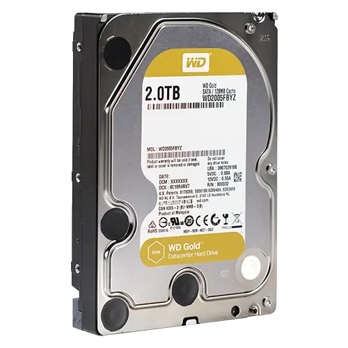 WESTERN DIGITAL 2TB 3.5", SATA III, 128MB, 7200rpm, Gold serija - WD2005FBYZ