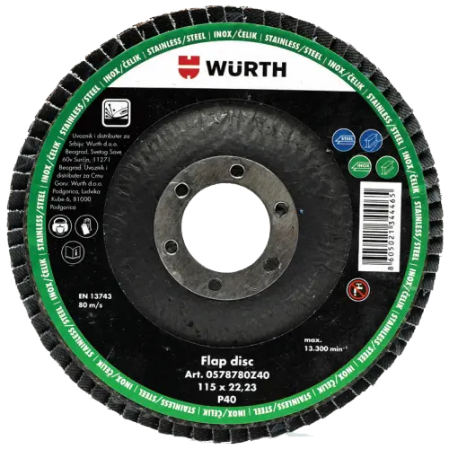 WURTH Cirkon Korund 0578780Z80 Lamelarni brusni disk za inoks