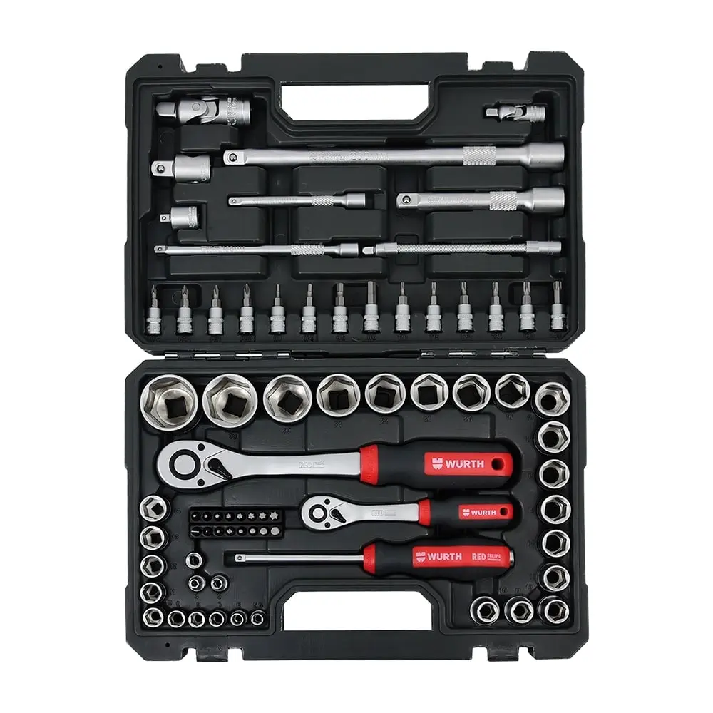 WURTH Red Stripe Set nasadnih ključeva, šestougaonih 1/4'', 1/2", 72 kom