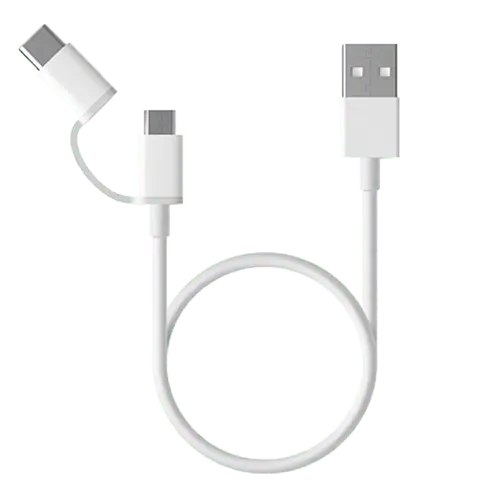 XIAOMI Micro USB kabl + USB C adapter 2in1, 0.3m (Beli) - SJV4083TY