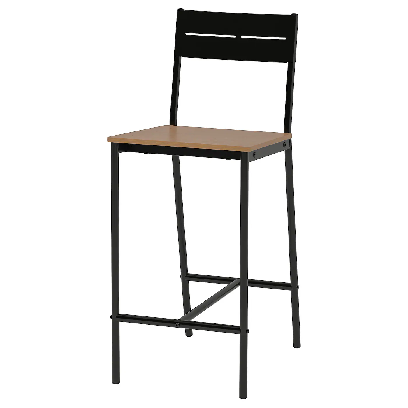 SANDSBERG Barska stolica, crna/smeđe bajcovano, 63 cm