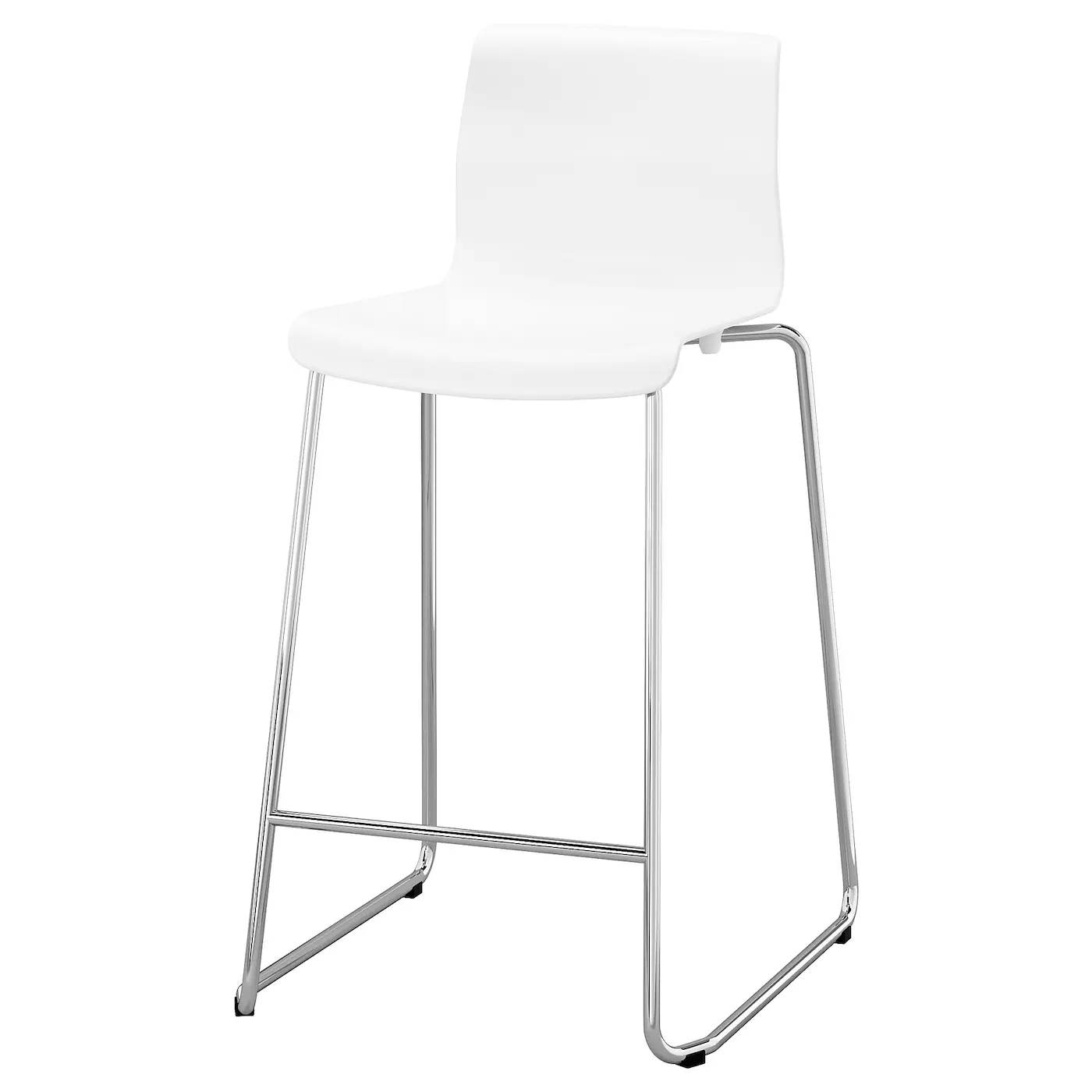 GLENN Barska stolica, bela/hromirano, 66 cm
