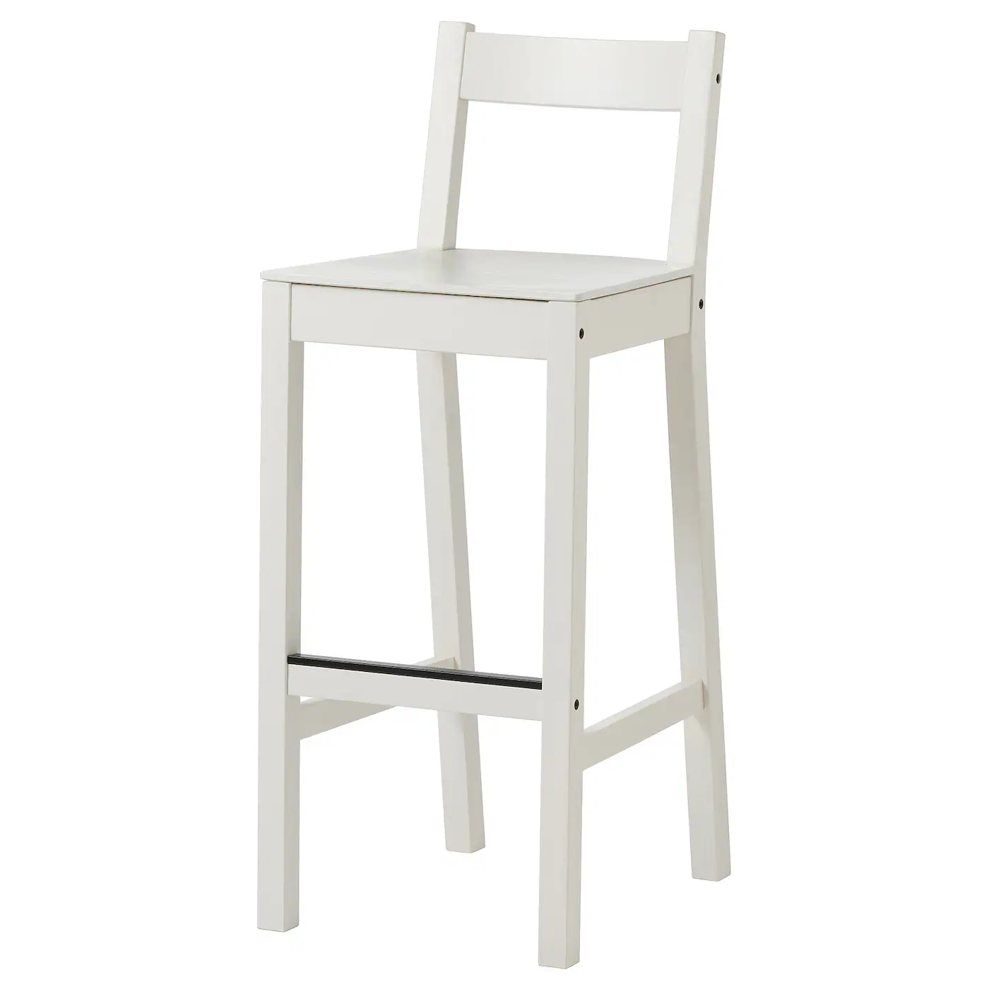 NORDVIKEN Barska stolica s naslonom, bela, 75 cm
