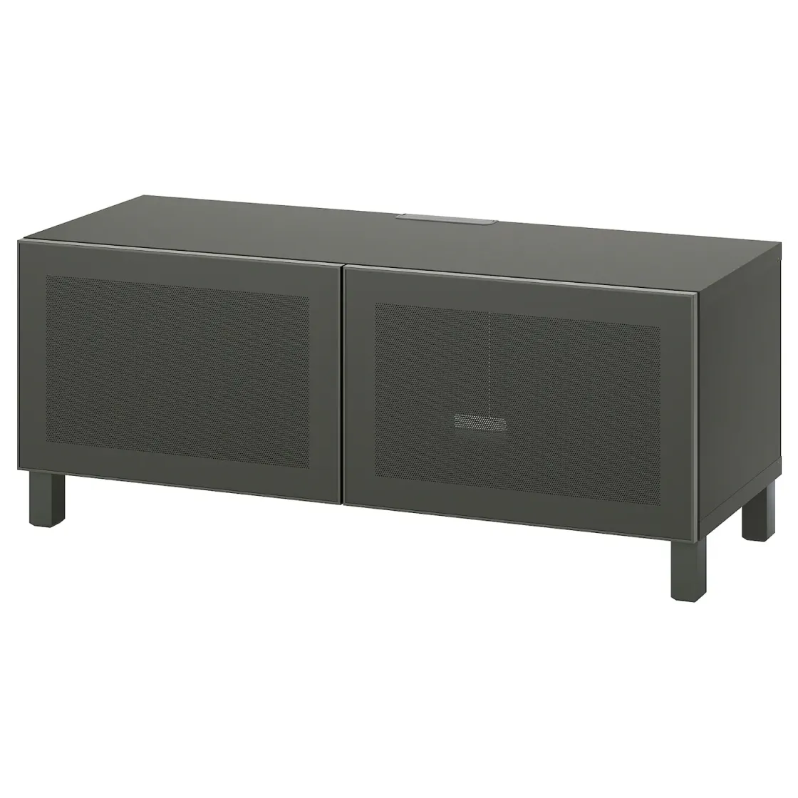 BESTÅ TV stalaža s vratima, tamnosiva/Mörtviken/Stubbarp tamnosiva, 120x42x48 cm