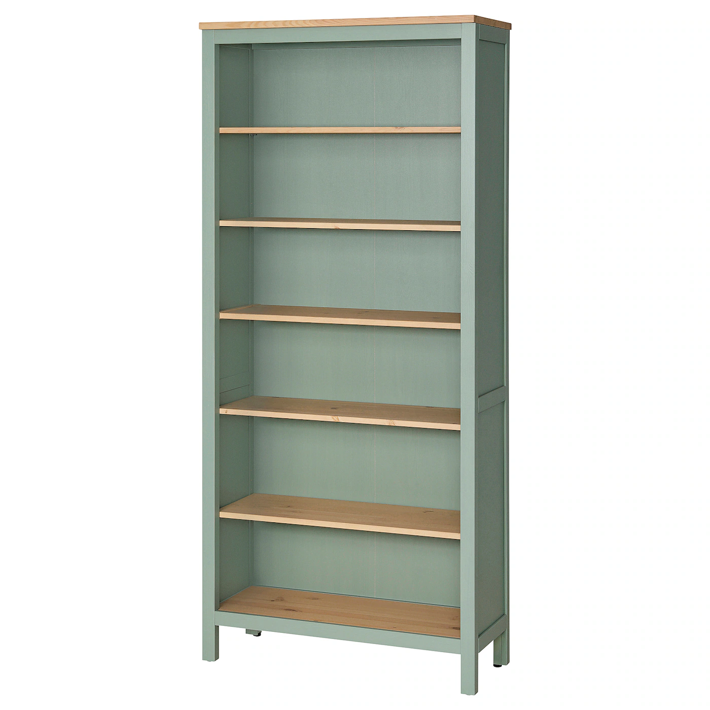 HEMNES Biblioteka, sivozelena/svetlosmeđe bajcovano, 90x197 cm