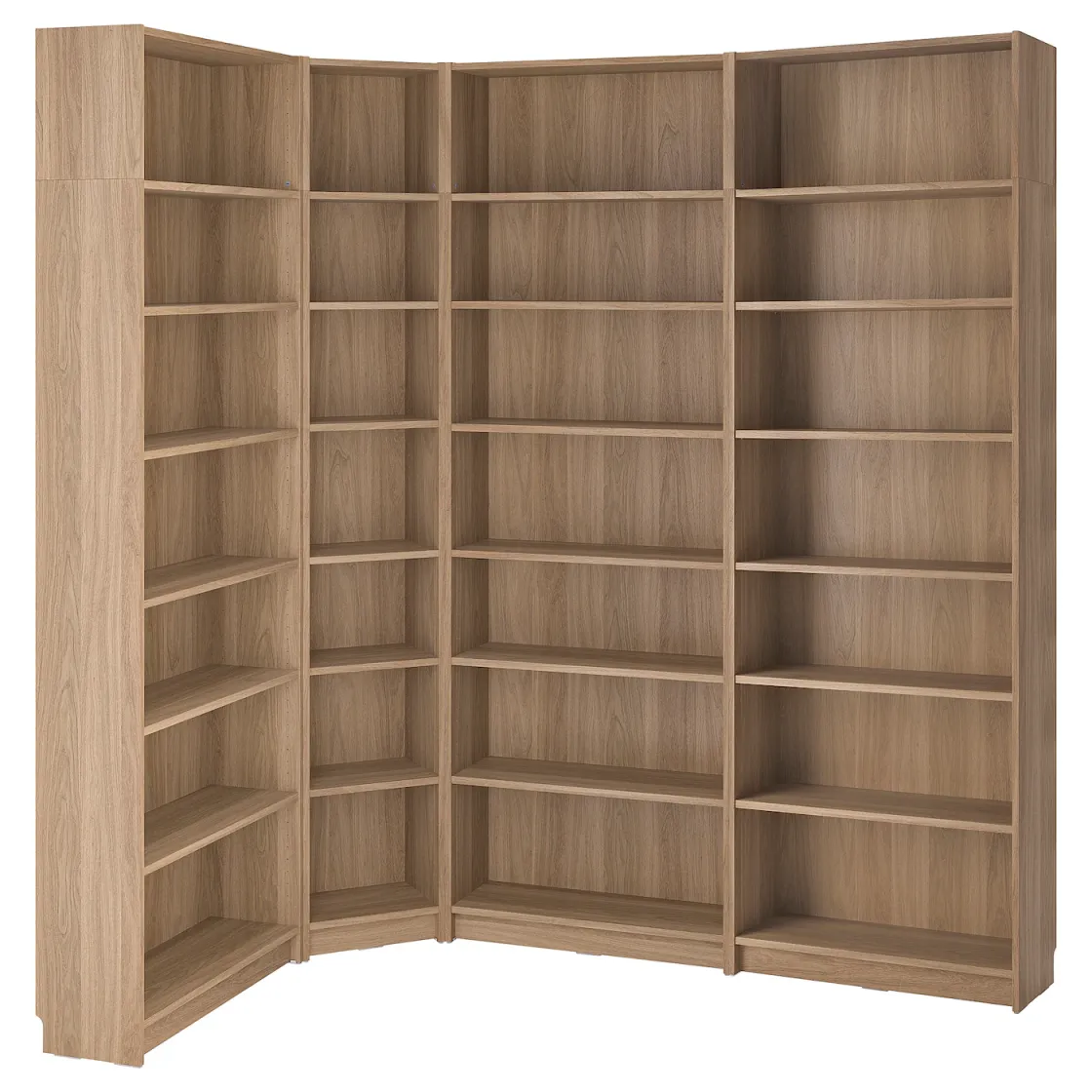 BILLY Ugaon.komb.biblioteka s dod.element, im. hrastovine, 215/135x28x237 cm
