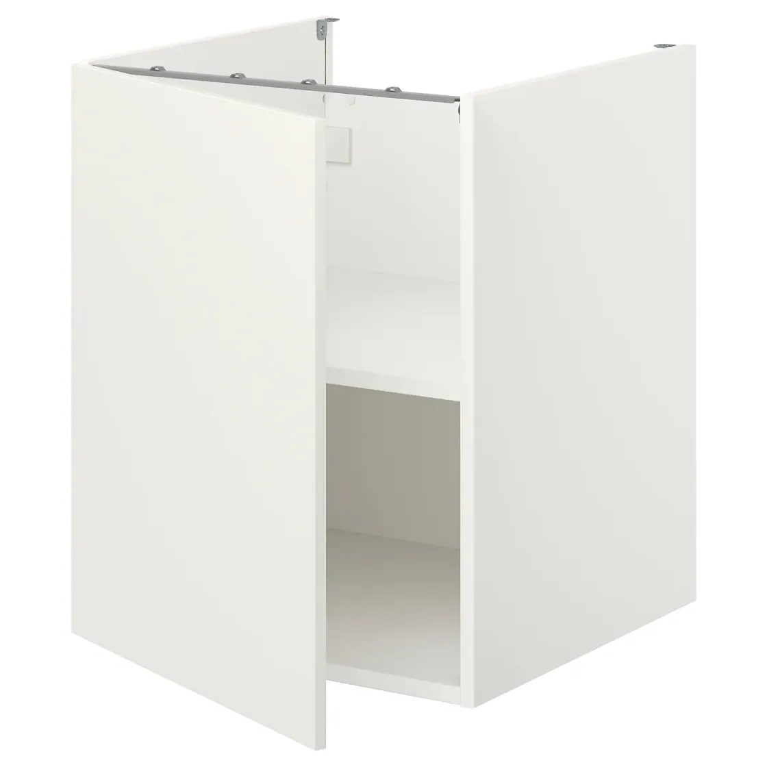 ENHET Podni element s policom/vratima, bela, 60x62x75 cm