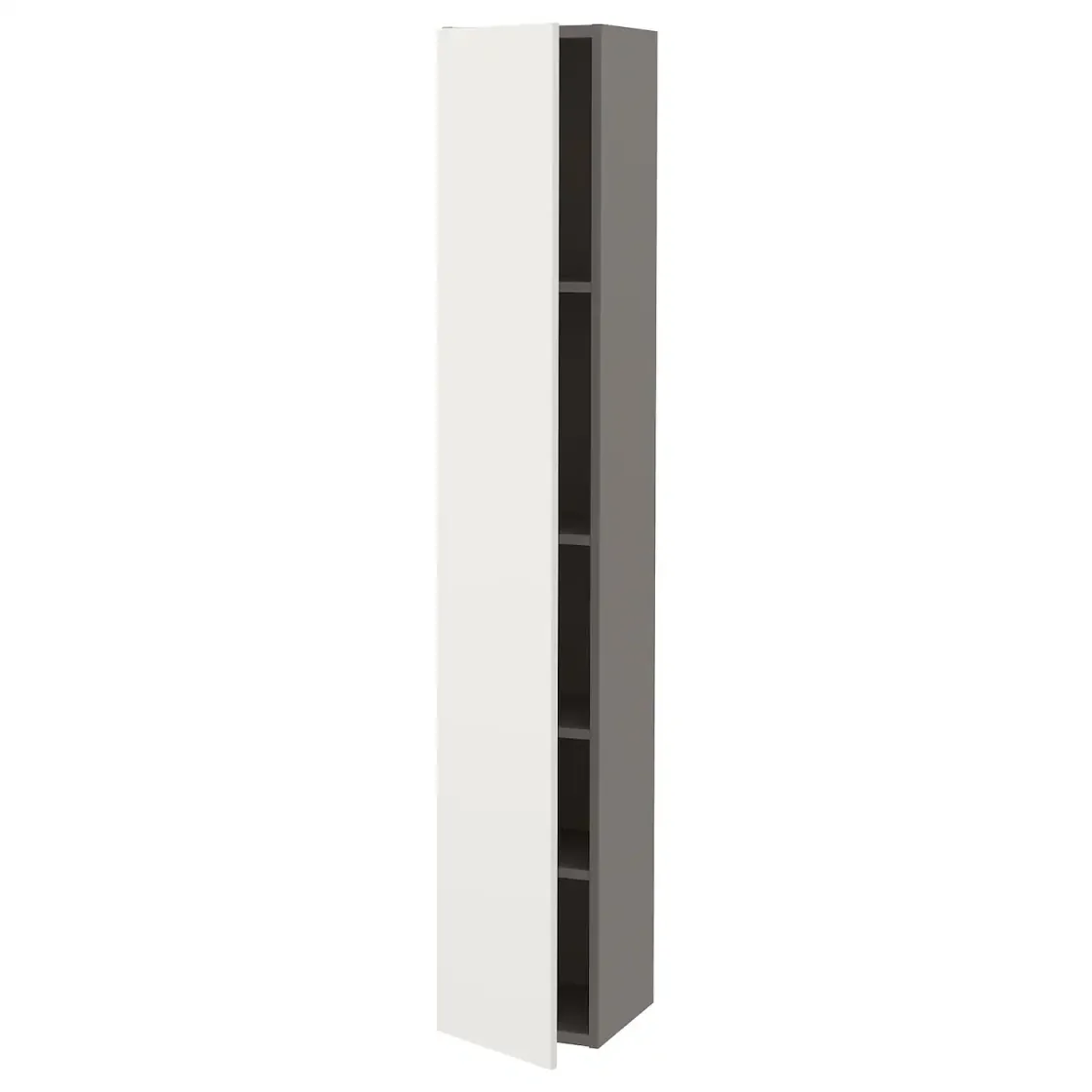 ENHET Visoki element s 4 police/vratima, siva/bela, 30x32x180 cm