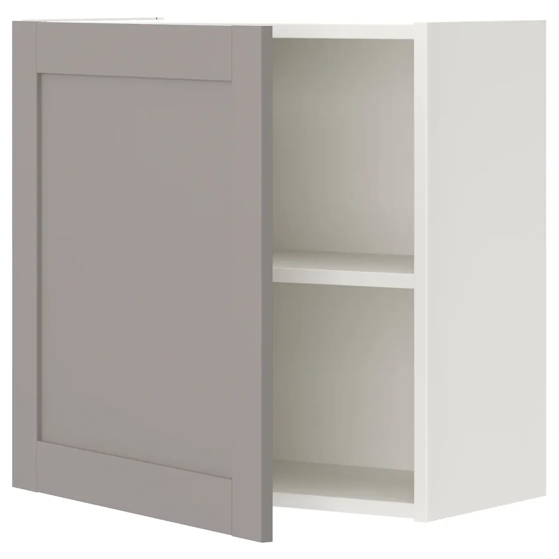 ENHET Zidni element s 1 policom/vratima, bela/siva okvir, 60x32x60 cm