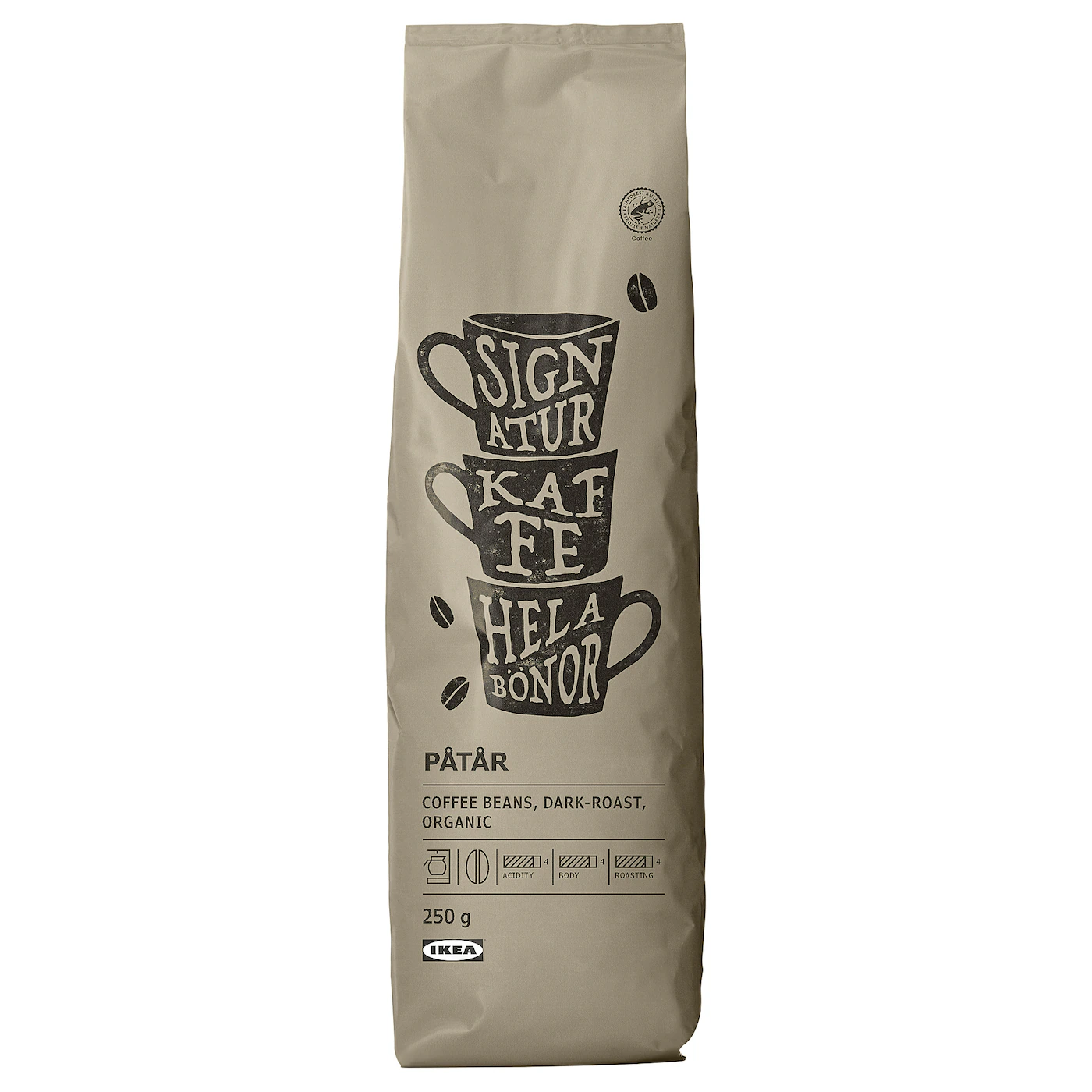 PÅTÅR Filter kafa, zrno, jače pečena organsko/Sa sertifikatom Rainforest Alliance, 250 g