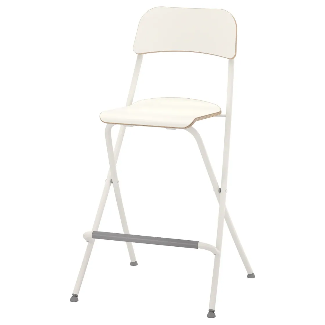 FRANKLIN Barska stolica s nasl.,sklopiva, bela/bela, 63 cm