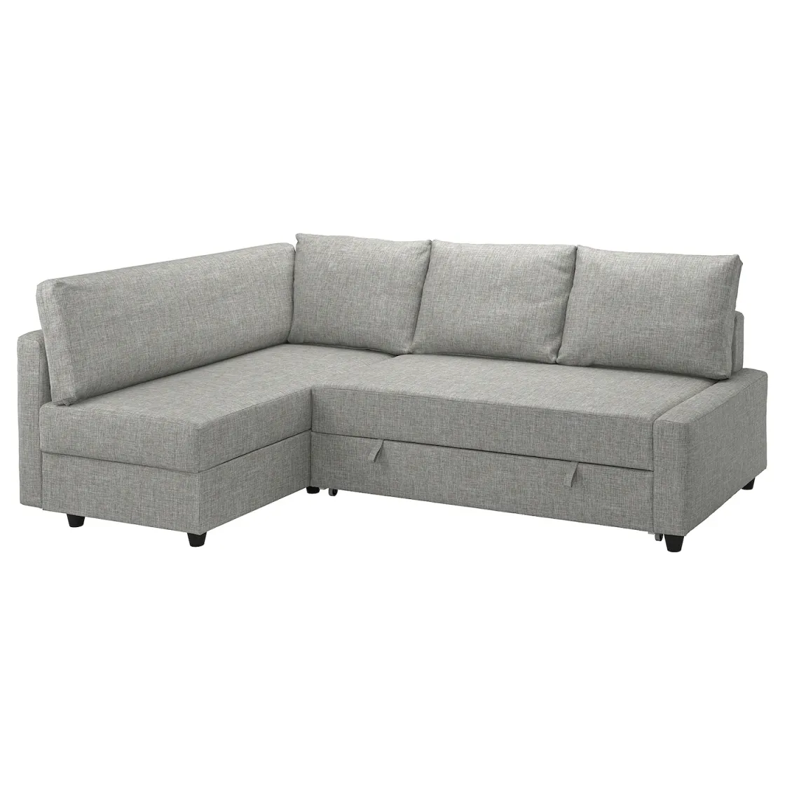 FRIHETEN / KLAGSHAMN Ugaona sofa ležaj s odlaganjem, Faringe svetlosiva