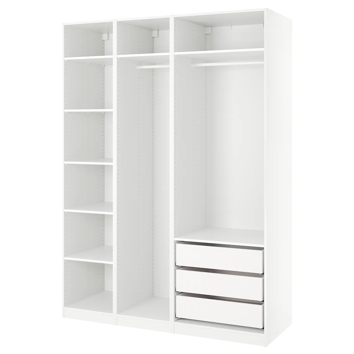 PAX Garderober, bela, 175x58x236 cm