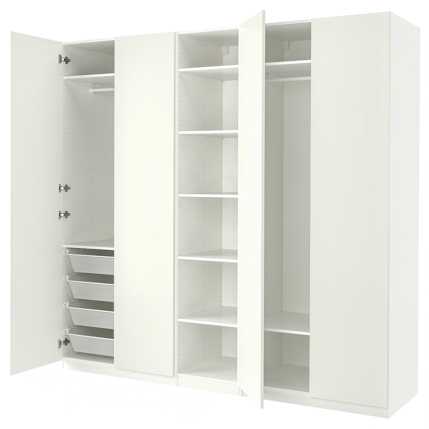 PAX / FORSAND Garderober, bela/bela, 250x60x236 cm