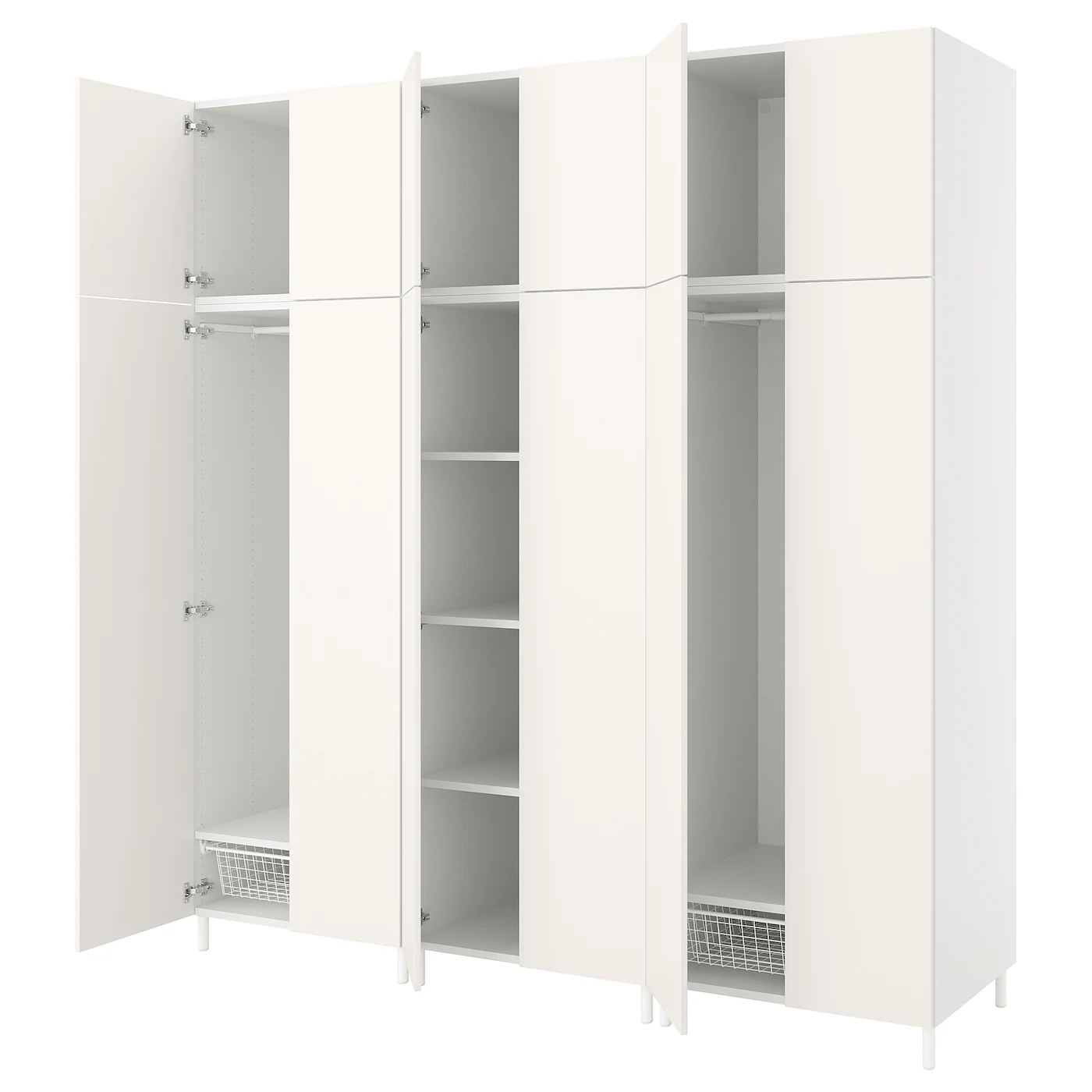 PLATSA Garderober s 12 vrata, bela/Fonnes bela, 240x57x251 cm