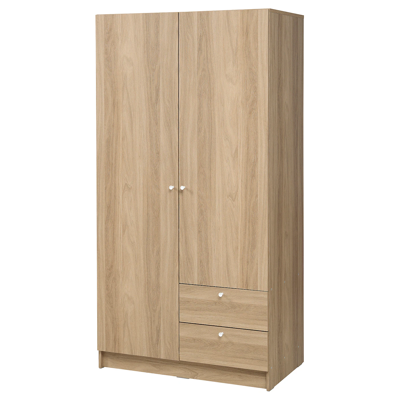 VILHATTEN Garderober s 2 vrata i 2 fioke, im. hrastovine, 98x57x190 cm