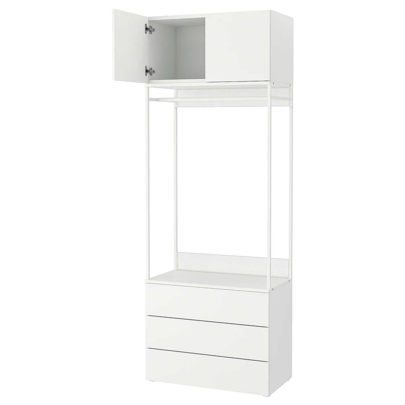 PLATSA Garderober s 2 vrata i 3 fioke, bela/Fonnes bela, 80x42x221 cm