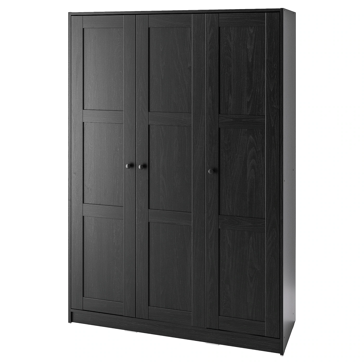 RAKKESTAD Garderober s 3 vrata, crno-smeđa, 117x176 cm