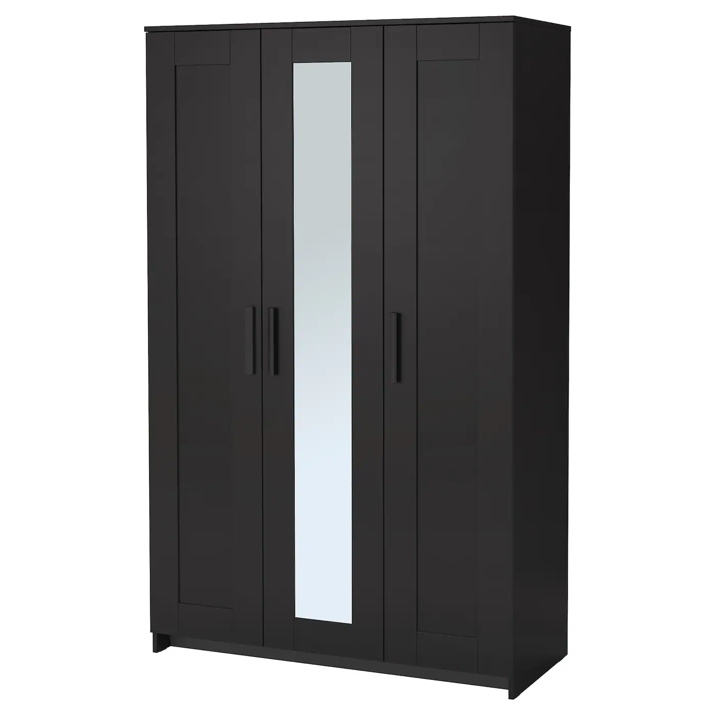 BRIMNES Garderober s 3 vrata, crna, 117x190 cm