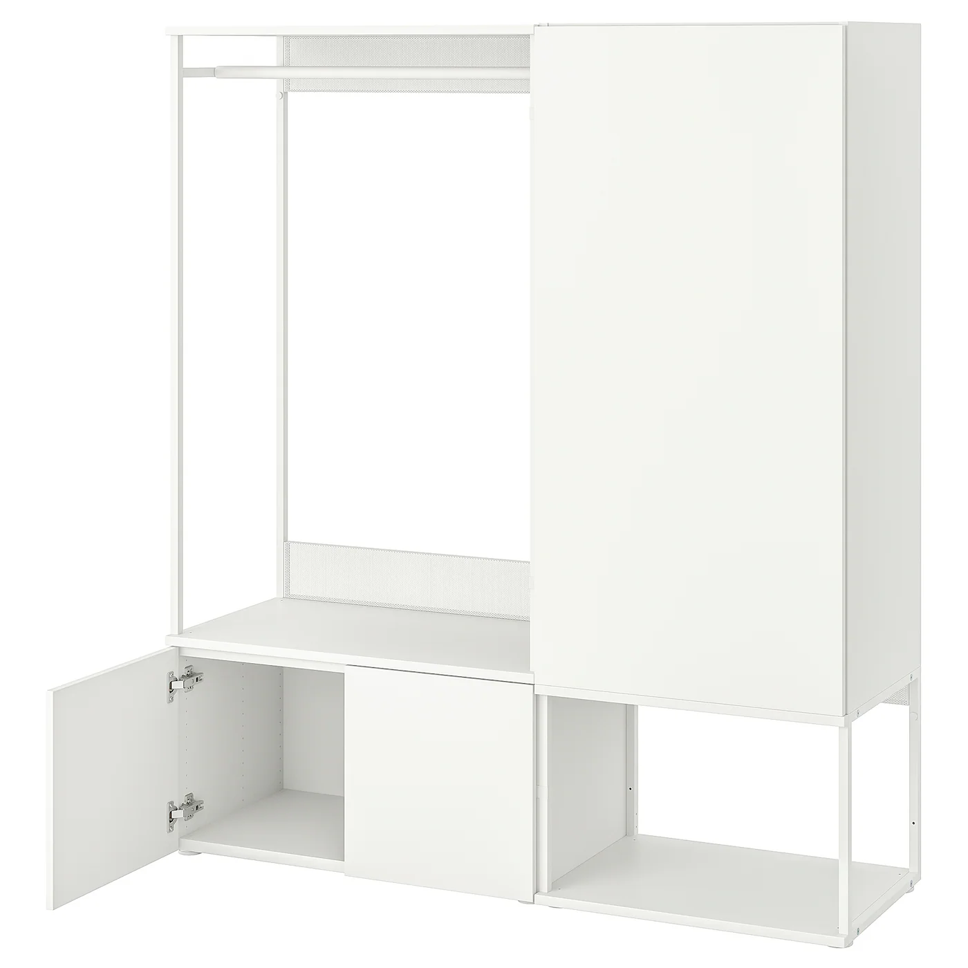 PLATSA Garderober s 3 vrata, bela/Fonnes bela, 140x42x161 cm