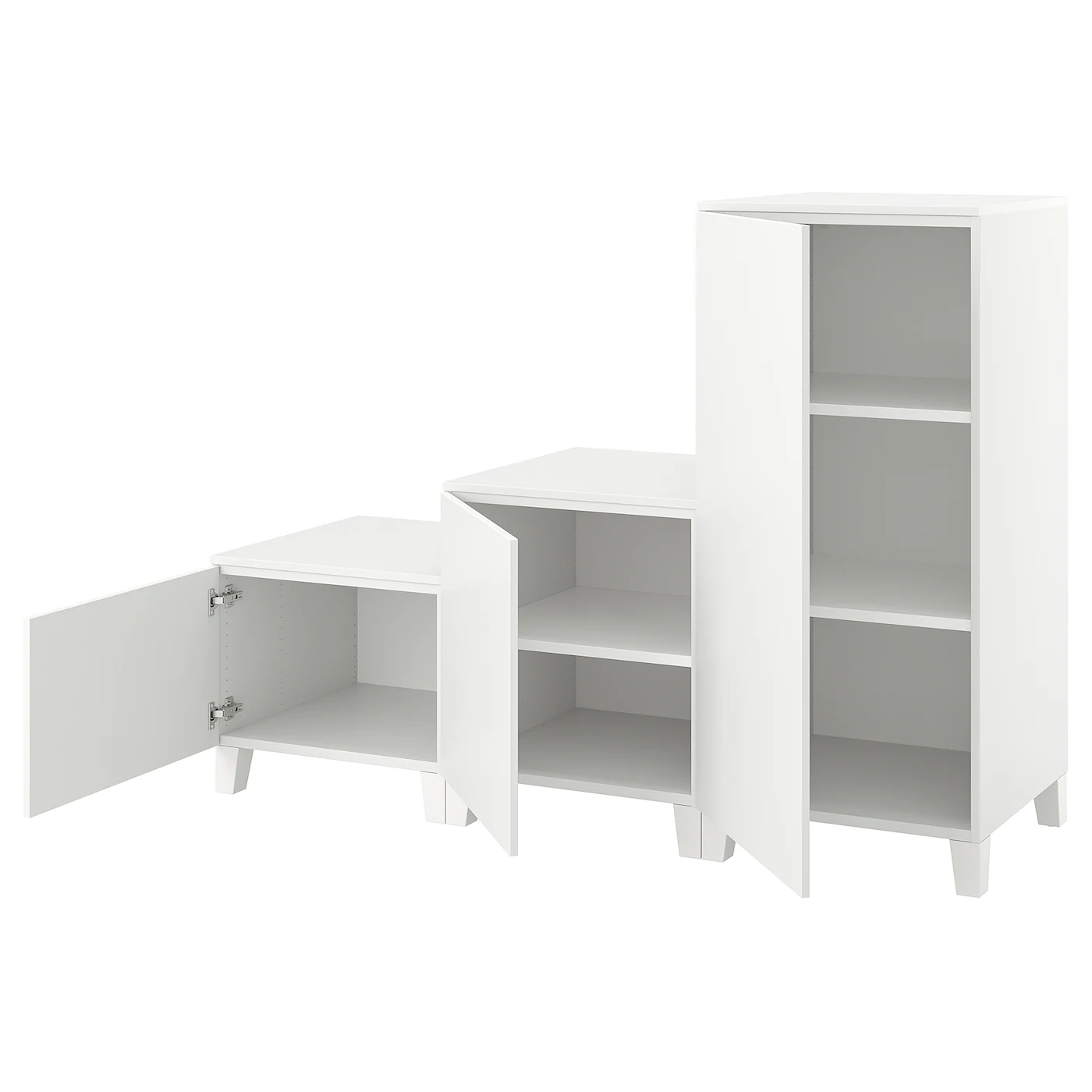PLATSA Garderober s 3 vrata, bela/Fonnes bela, 180x57x133 cm