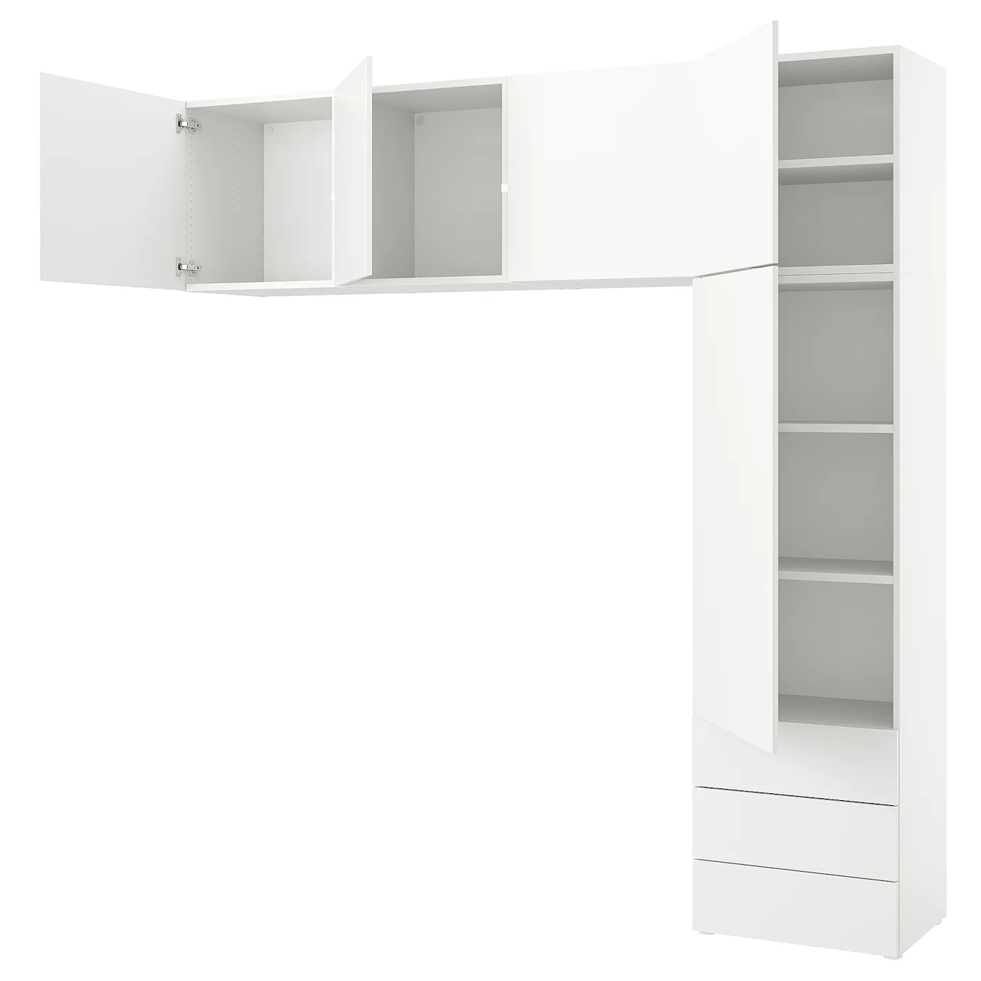 PLATSA Garderober s 5 vrata i 3 fioke, bela/Fonnes bela, 240x42x241 cm