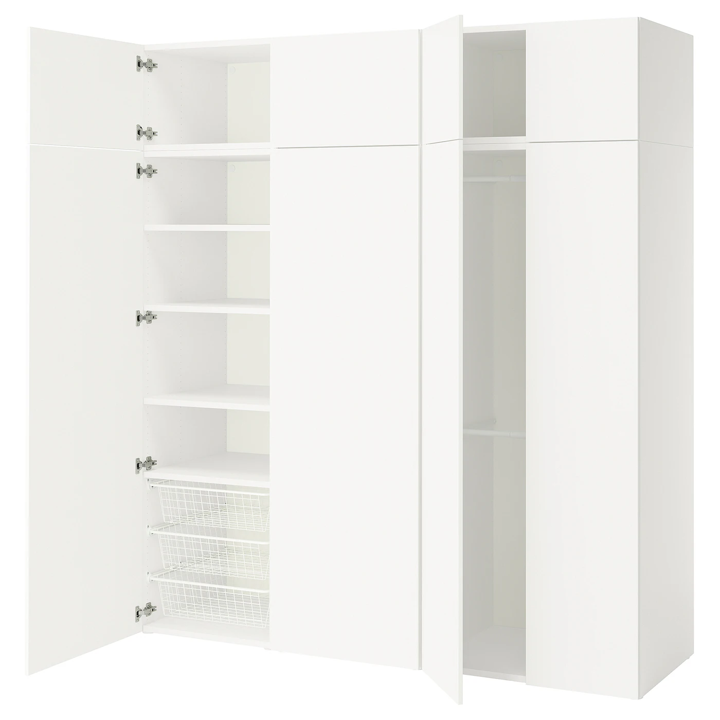 PLATSA Garderober s 8 vrata, bela/Fonnes bela, 200x57x221 cm