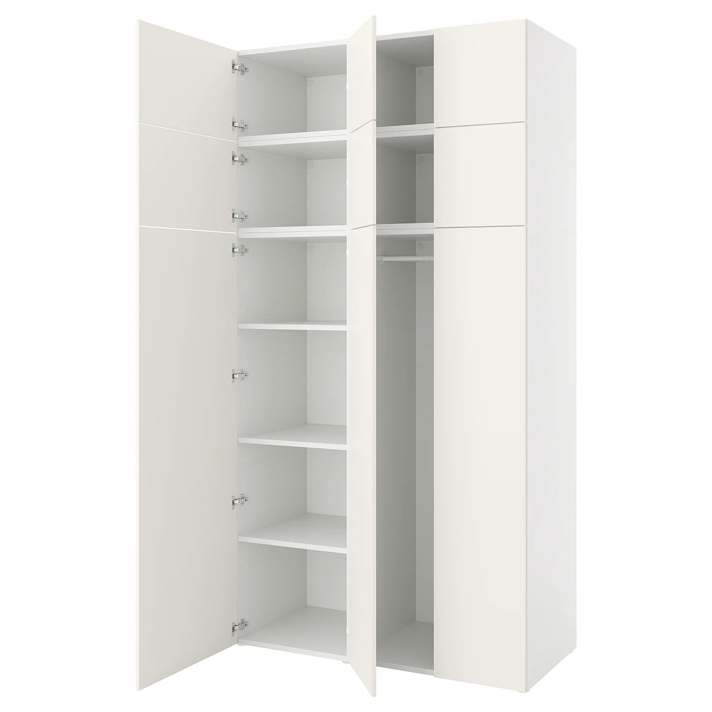PLATSA Garderober s 9 vrata, bela/Fonnes bela, 140x57x261 cm
