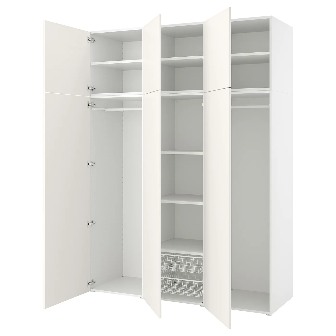 PLATSA Garderober sa 6 vrata, bela/Fonnes bela, 180x57x241 cm