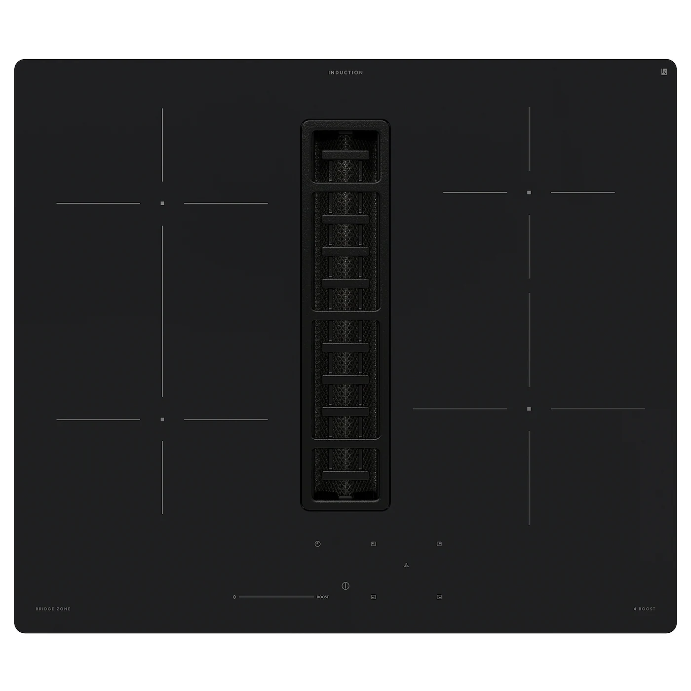 FÖRDELAKTIG Indukcijska ploča/ugr. aspirator, IKEA 500 crna, 60 cm