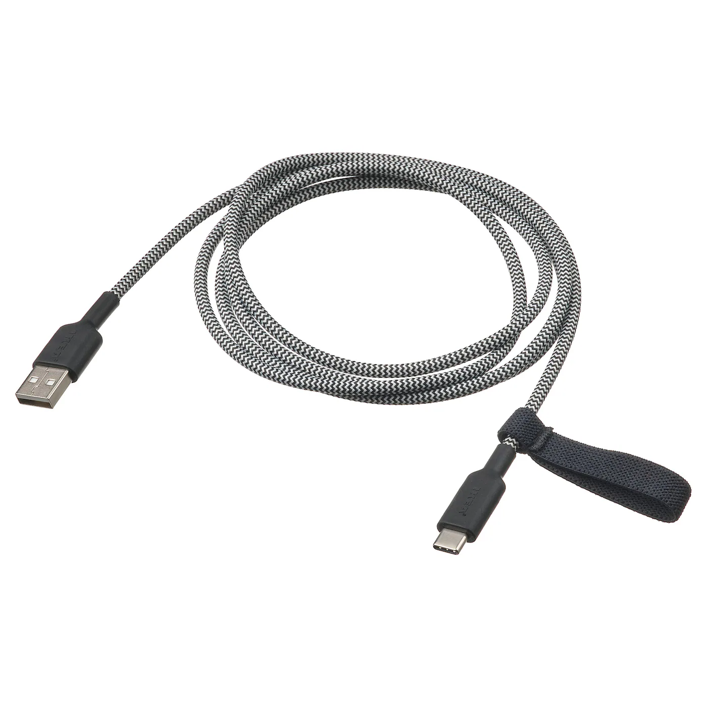 LILLHULT Kabl USB-A - kabl USB-C, crna/bela, 1.5 m