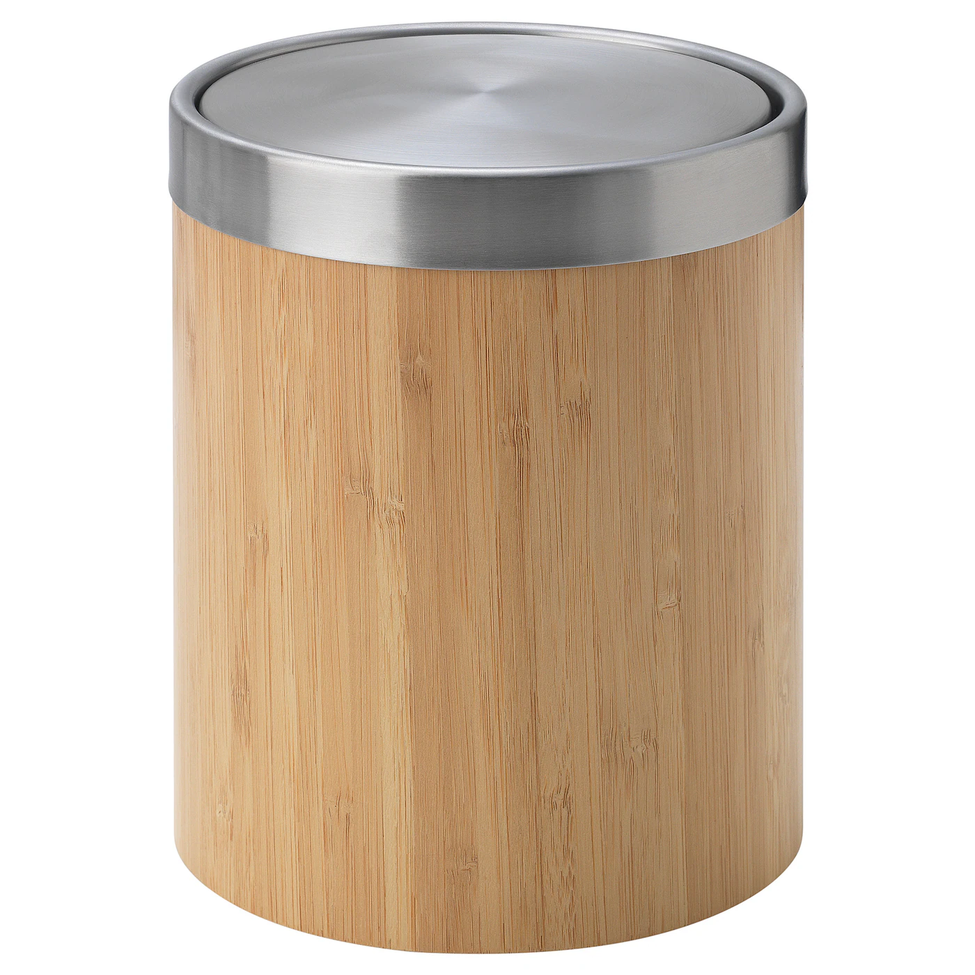 TRÄSKET Kanta za otpad, nerđajući čelik/bambusov furnir, 3 l