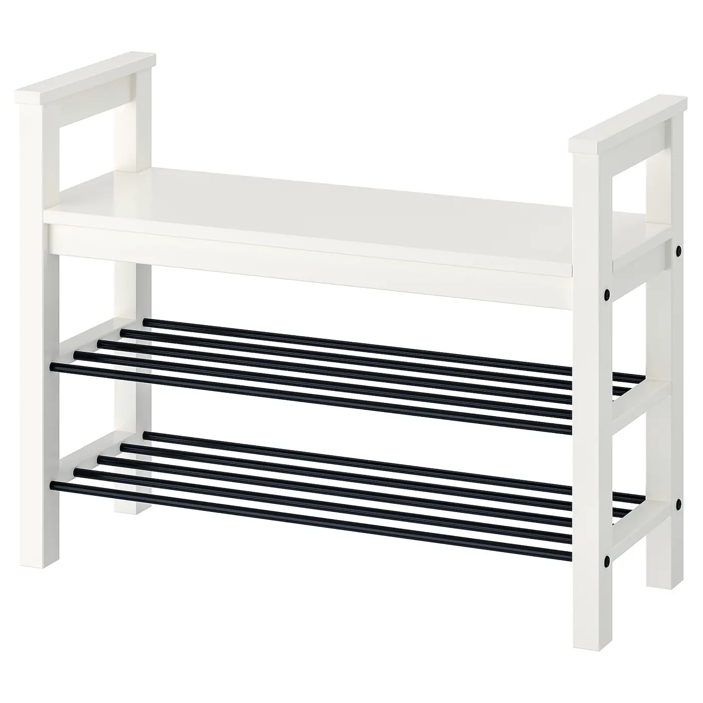 HEMNES Klupa s ormarićem za obuću, bela, 85x32x65 cm
