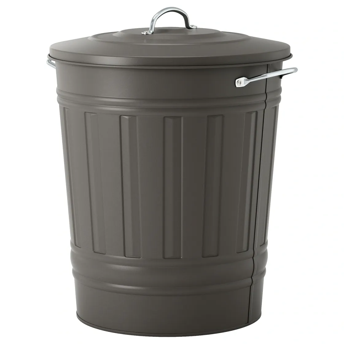 KNODD Kanta s poklopcem, siva, 40 l