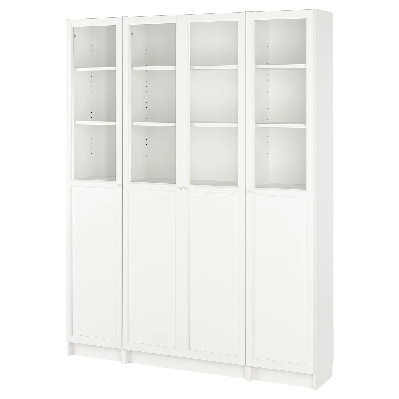 BILLY / OXBERG Komb.biblioteke s panelom/stak.vrat, bela, 160x202 cm
