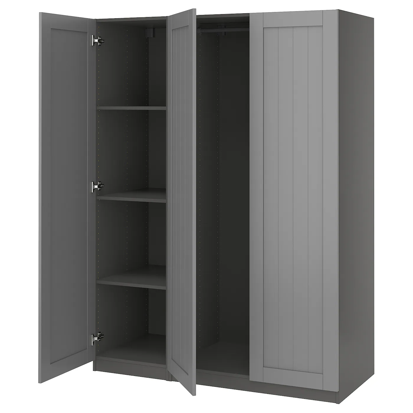PAX / GULLABERG Kombinacija garderobera, tamnosiva/tamnosiva, 150x60x201 cm