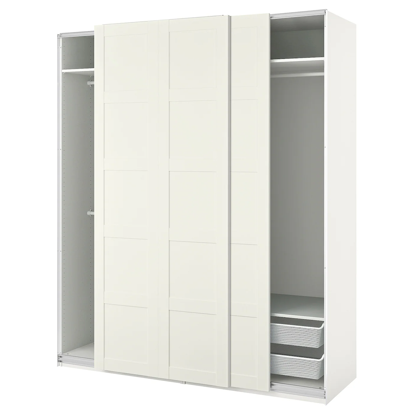PAX / BERGSBO Kombinacija garderobera, bela/bela, 200x66x236 cm