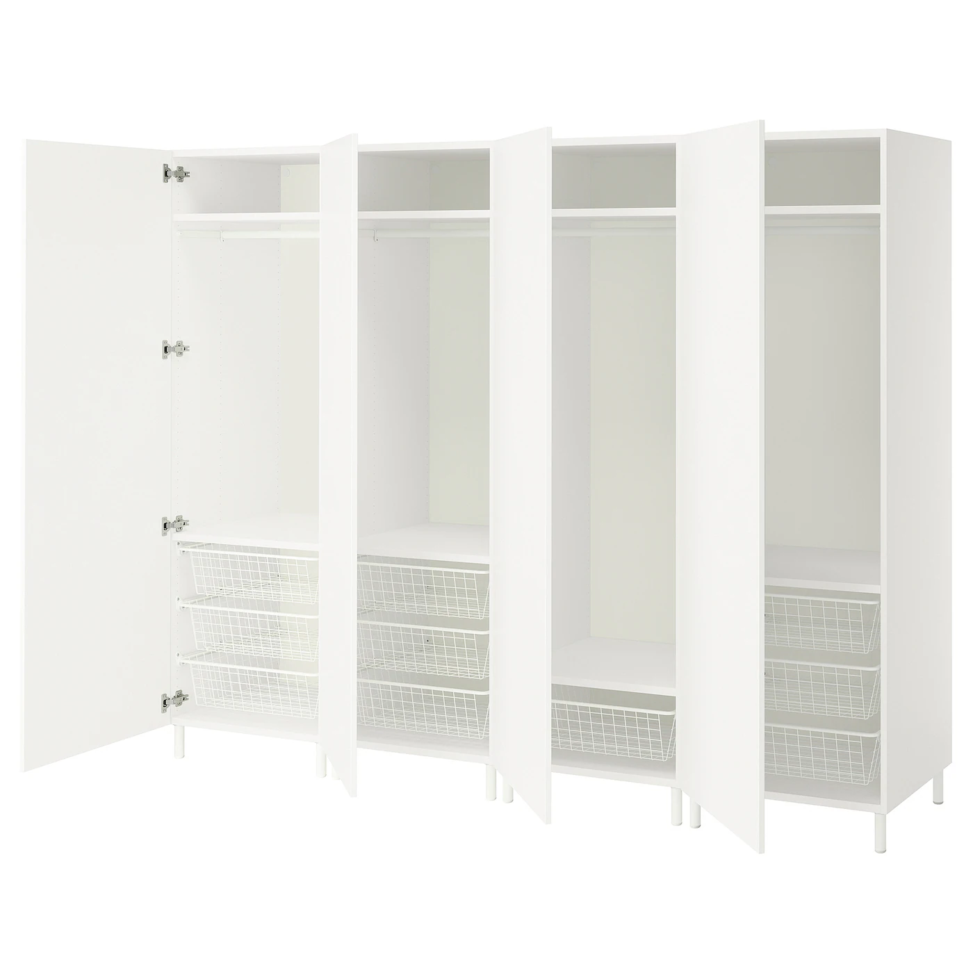 PLATSA Kombinacija garderobera, bela/Fonnes bela, 240x57x191 cm