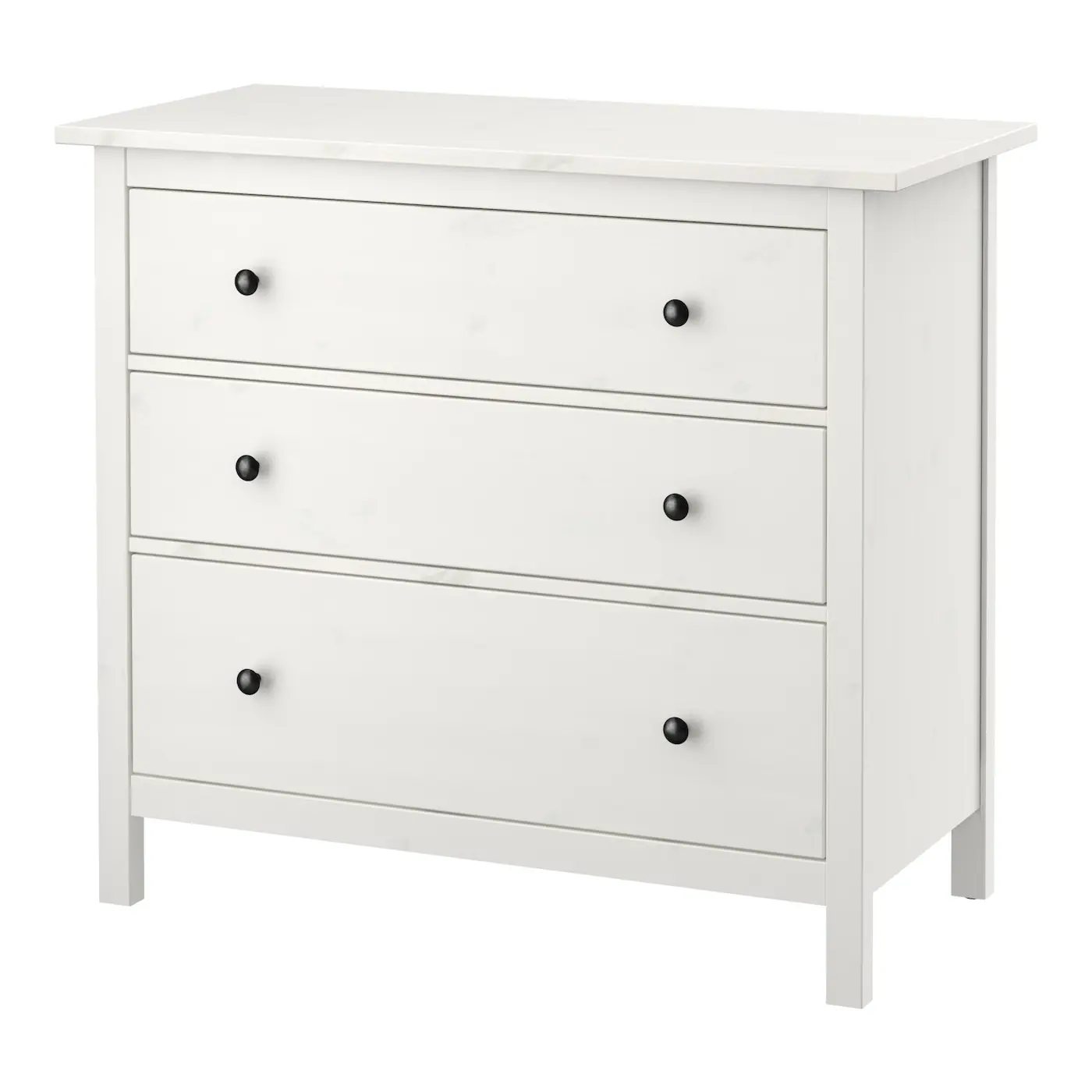 HEMNES Komoda s 3 fioke, belo bajcovano, 108x96 cm