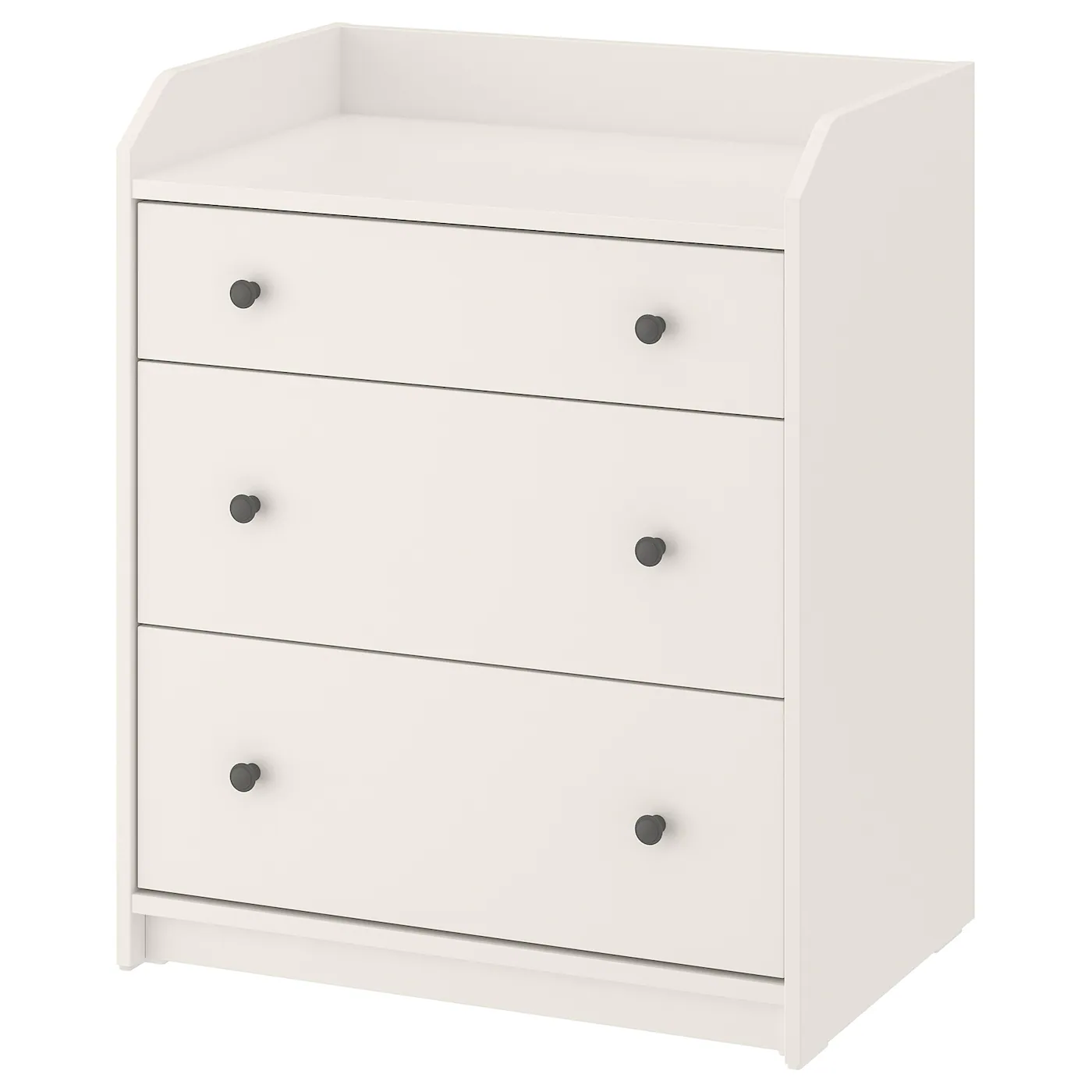 HAUGA Komoda s 3 fioke, bela, 70x84 cm