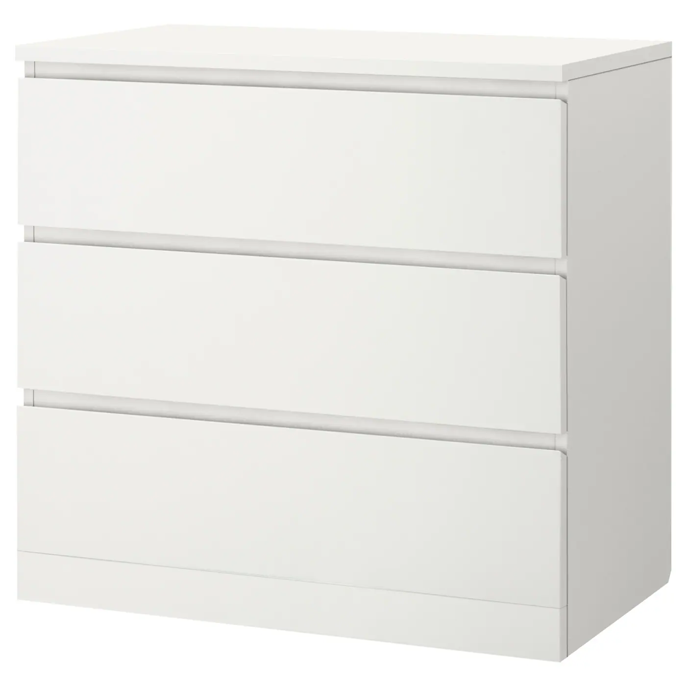 MALM Komoda s 3 fioke, bela, 80x78 cm