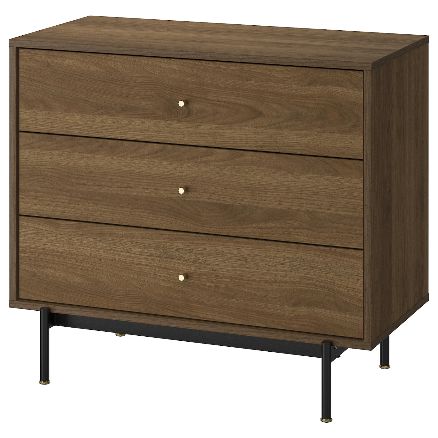 RÅDMANSÖ Komoda s 3 fioke, smeđa im. orahovine, 90x48x81 cm