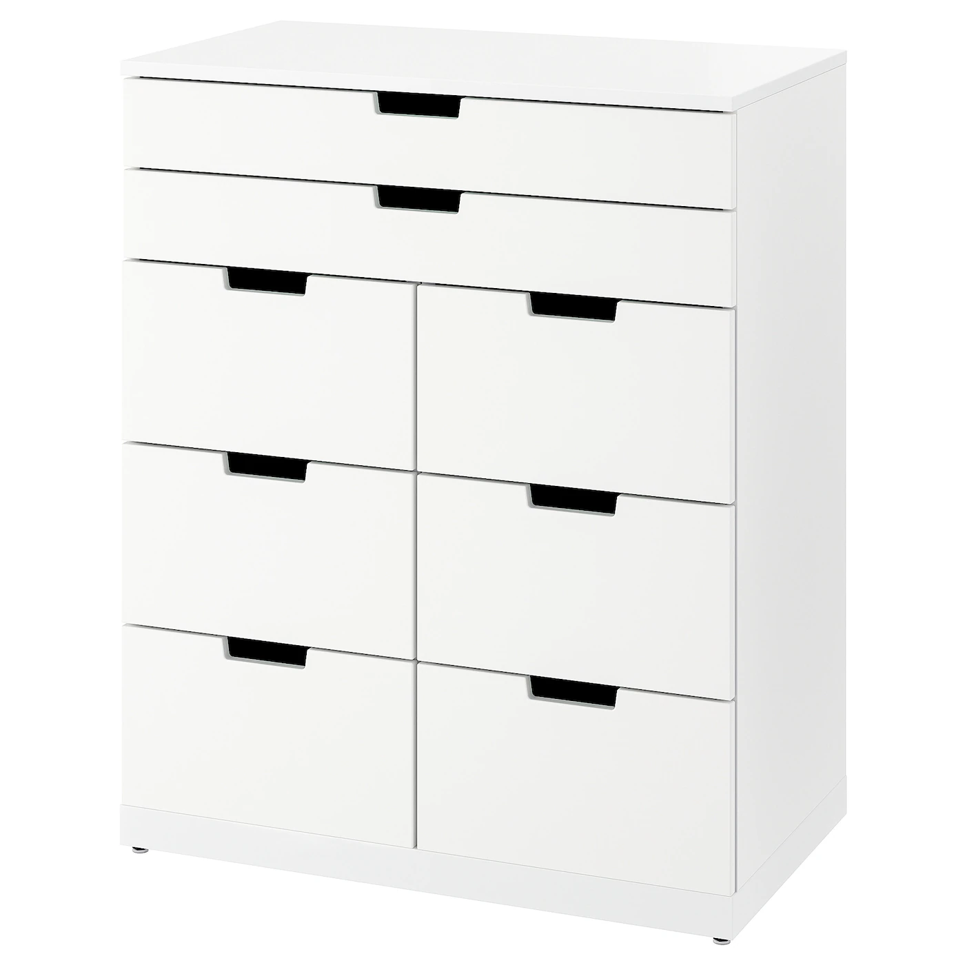 NORDLI Komoda s 8 fioka, bela, 80x99 cm