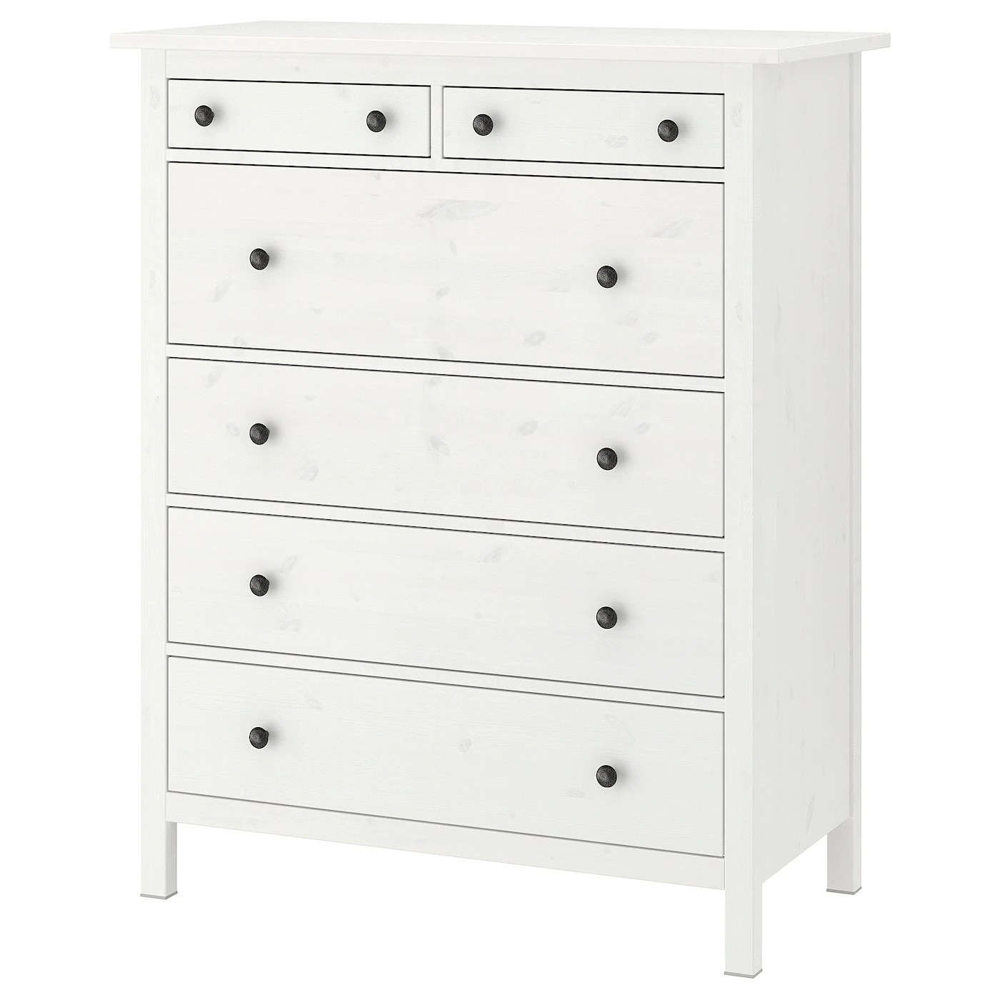 HEMNES Komoda sa 6 fioka, belo bajcovano, 108x131 cm