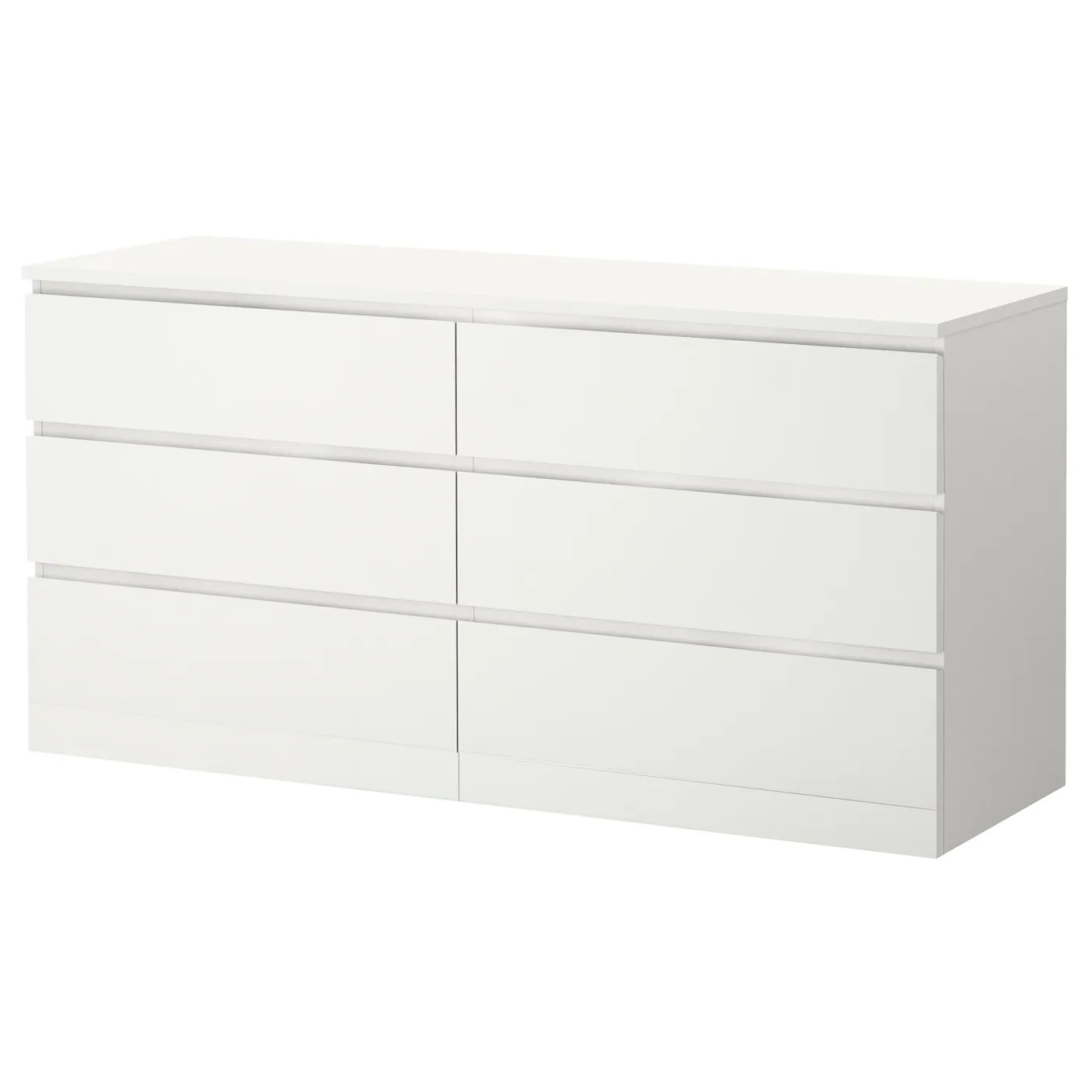 MALM Komoda sa 6 fioka, bela, 160x78 cm